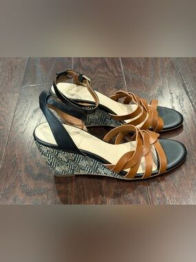 Cole Haan Women Myra Wedge Braided Sandal Size 9.5B